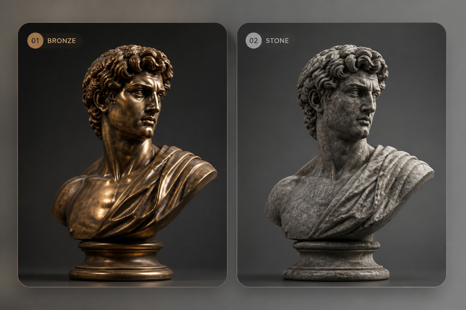 Esempio di come rendere gli oggetti monumentali per il generatore di statue AI